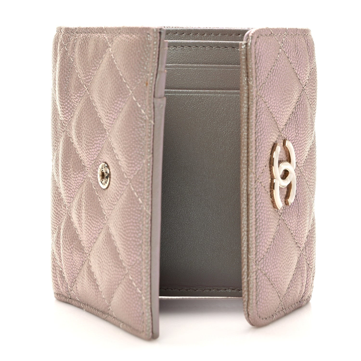 Chanel Iridescent Caviar Quilted Small Flap Wallet Beige 5 of 9