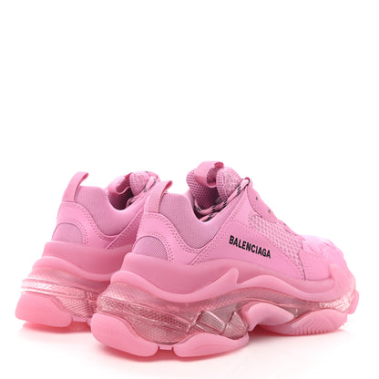 Balenciaga Fabric Mesh Clear Sole Womens Triple S Sneakers 38 Pink 4 of 8
