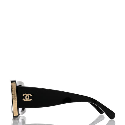 Chanel Acetate Rectangle Sunglasses 5435 Black 3 of 8