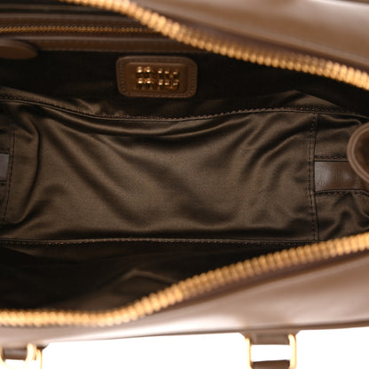 Miu Miu Calfskin Large Arcadie Top Handle Bag Tundra 5 of 9