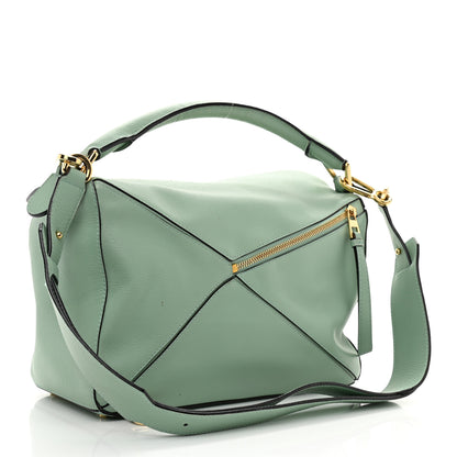 Loewe Calfskin Medium Puzzle Bag Sea Water Green 3 of 19