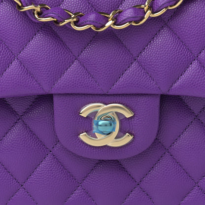 Chanel Caviar Quilted Small Double Flap Dark Purple 8 of 10
