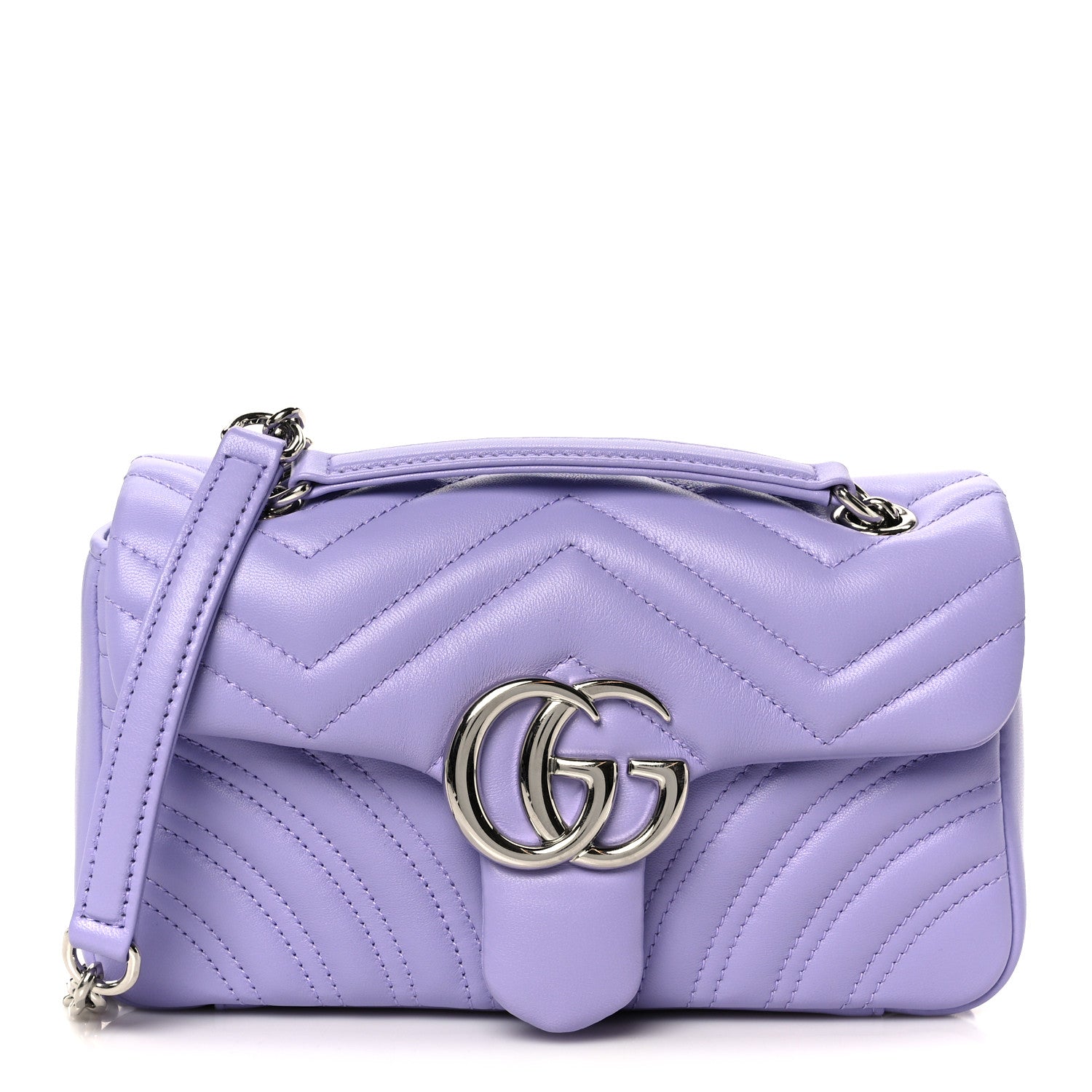 Gucci Lambskin Matelasse Small GG Marmont Shoulder Bag Lapis 1 of 11