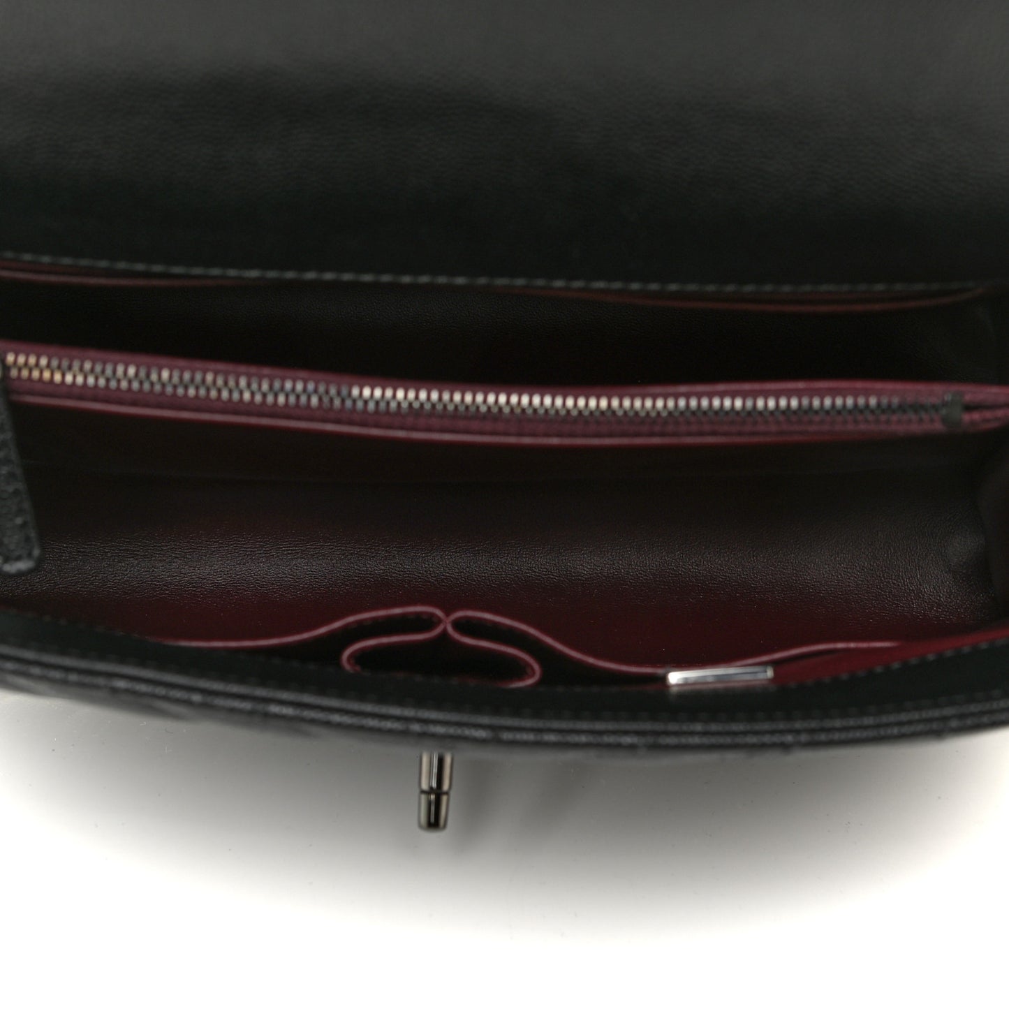 Caviar Chevron Quilted Medium Coco Handle Flap So Black