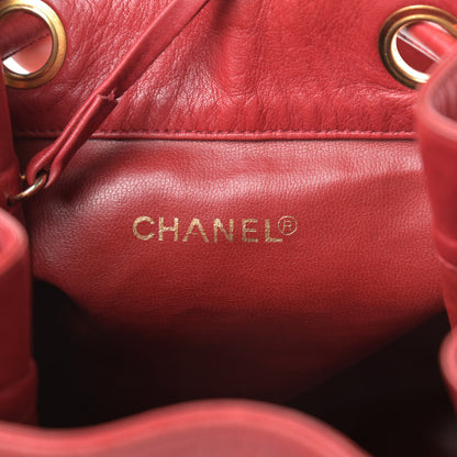 Chanel Lambskin CC Drawstring Backpack Red 7 of 18