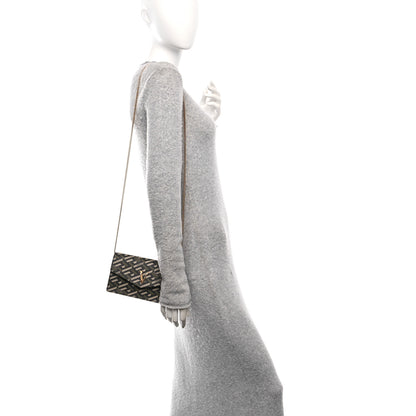 Versace Coated Canvas Virtus La Greca Signature Shoulder Bag Black Khaki 2 of 9
