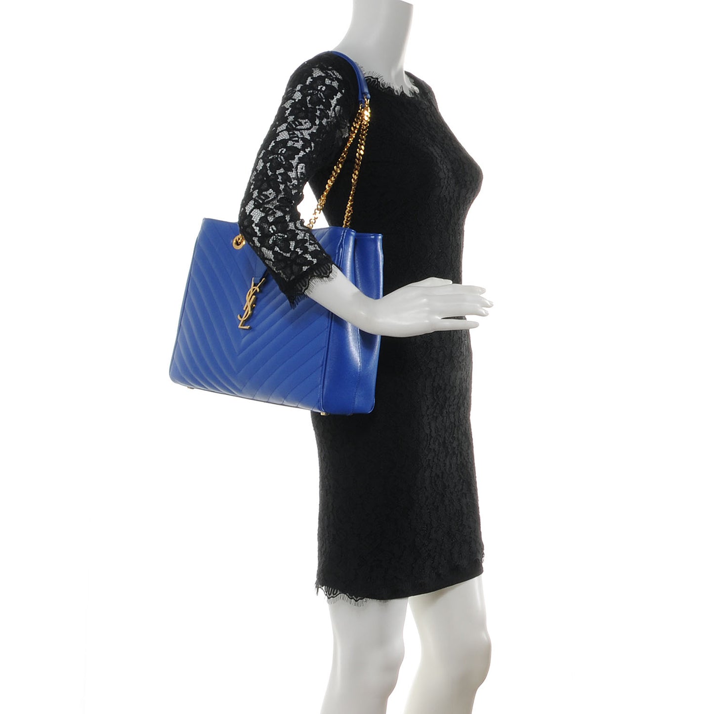 Matelasse Chevron Cassandre Shopper Royal Blue