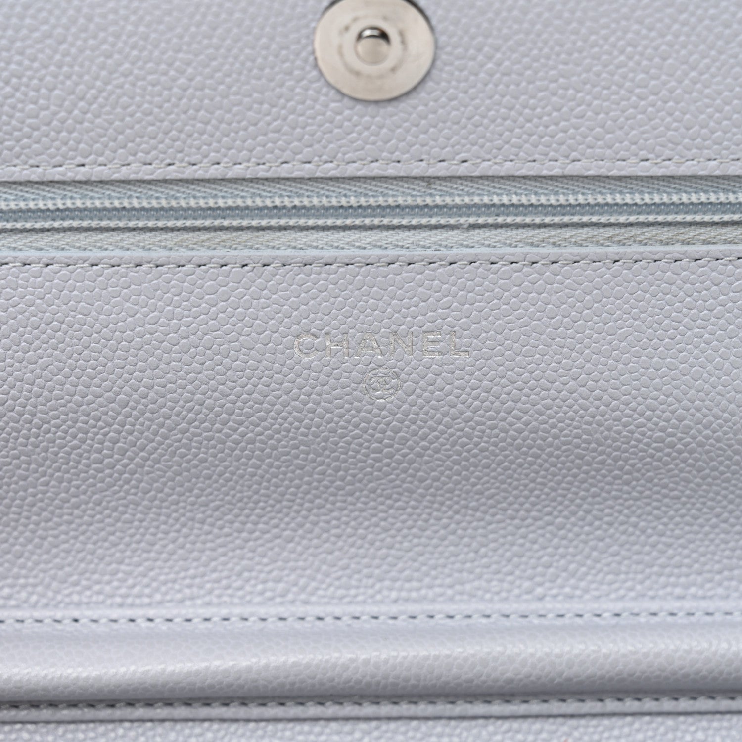 Chanel Caviar Quilted Wallet On Chain WOC Light Grey 6 of 11