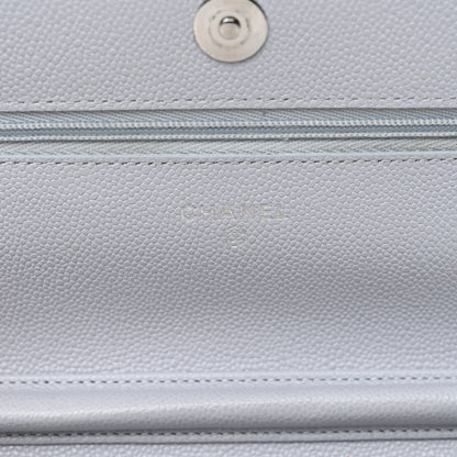 Chanel Caviar Quilted Wallet On Chain WOC Light Grey 6 of 11
