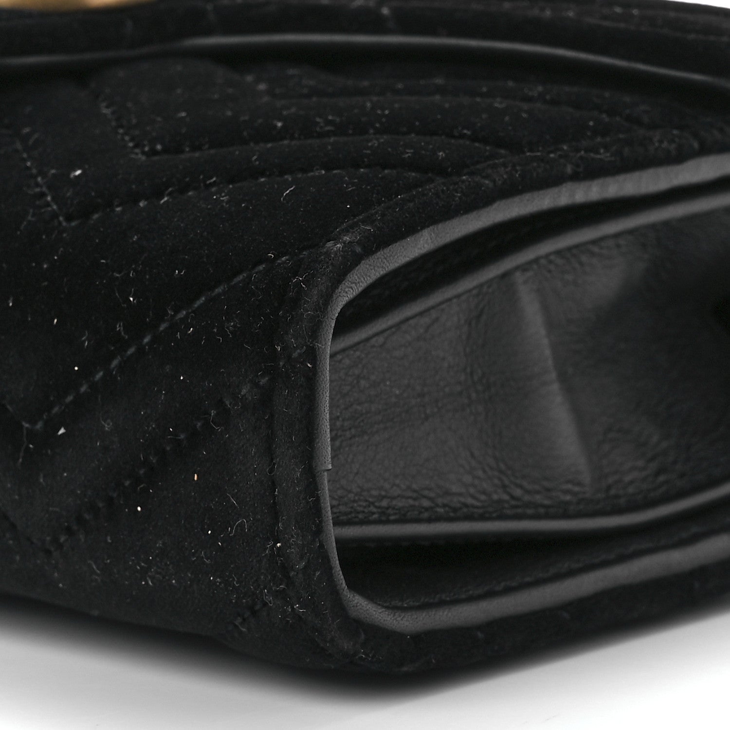Gucci Velvet Matelasse GG Marmont Chain Wallet Black 9 of 12
