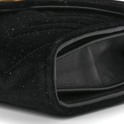Gucci Velvet Matelasse GG Marmont Chain Wallet Black 9 of 12