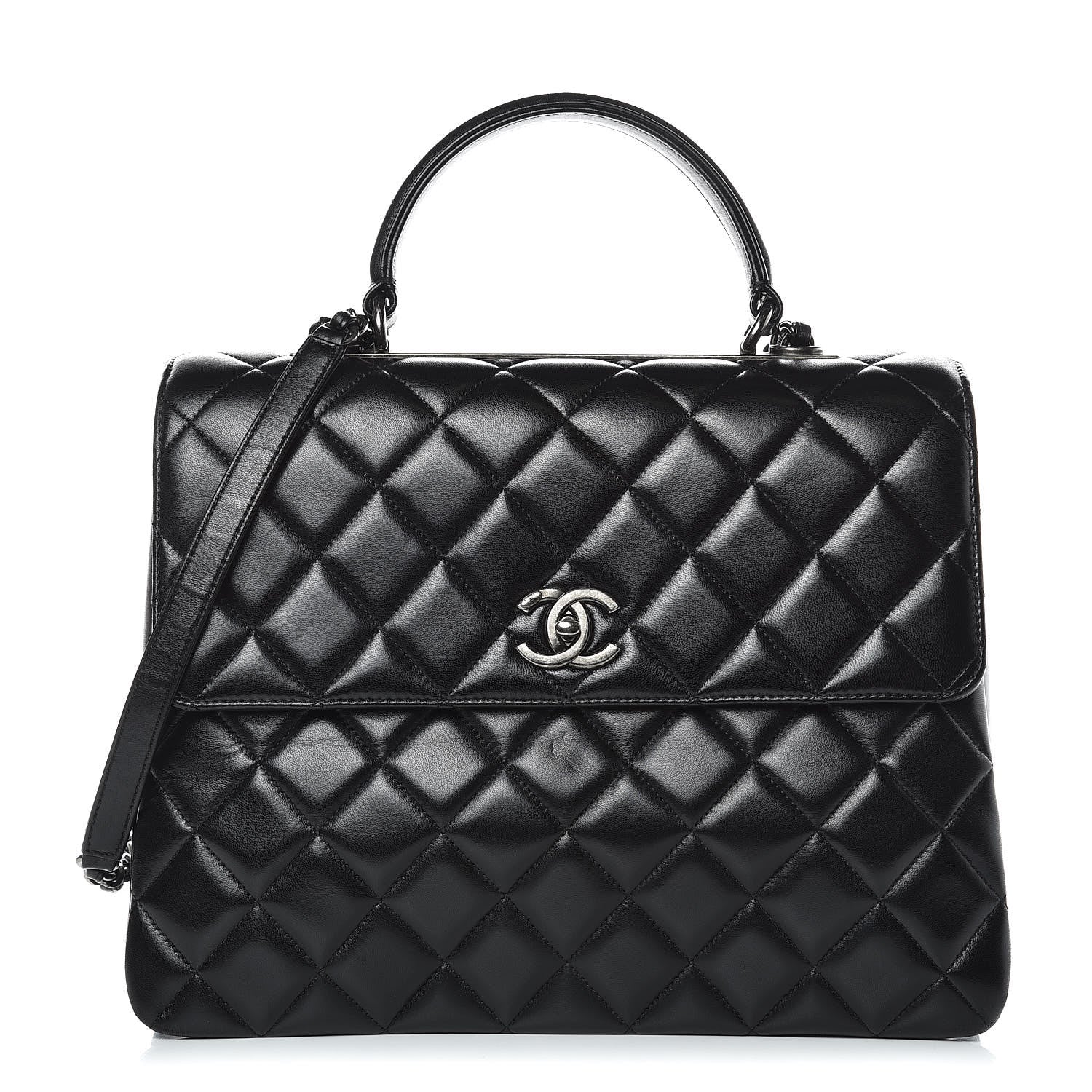 Chanel Lambskin Quilted Large Trendy CC Dual Handle Flap Bag Black 1 of 10