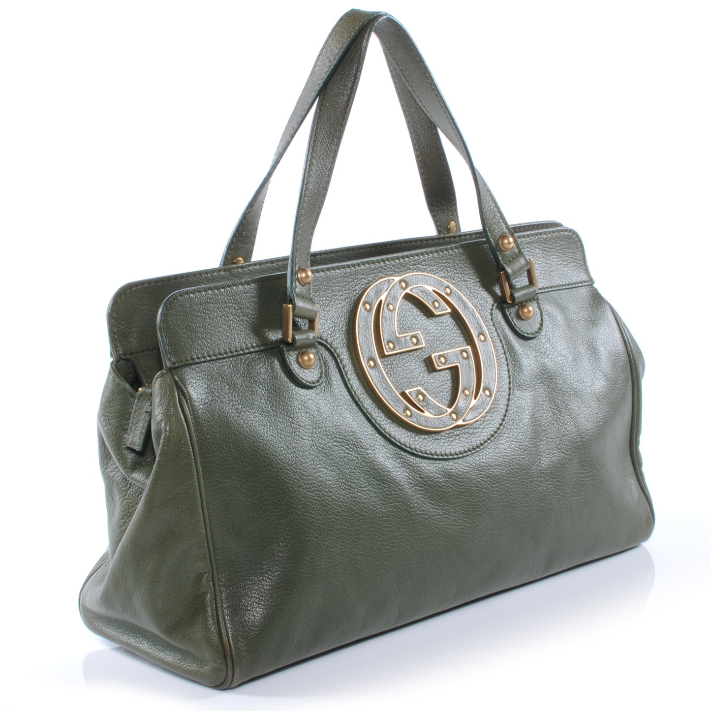 Leather Blondie Satchel Green