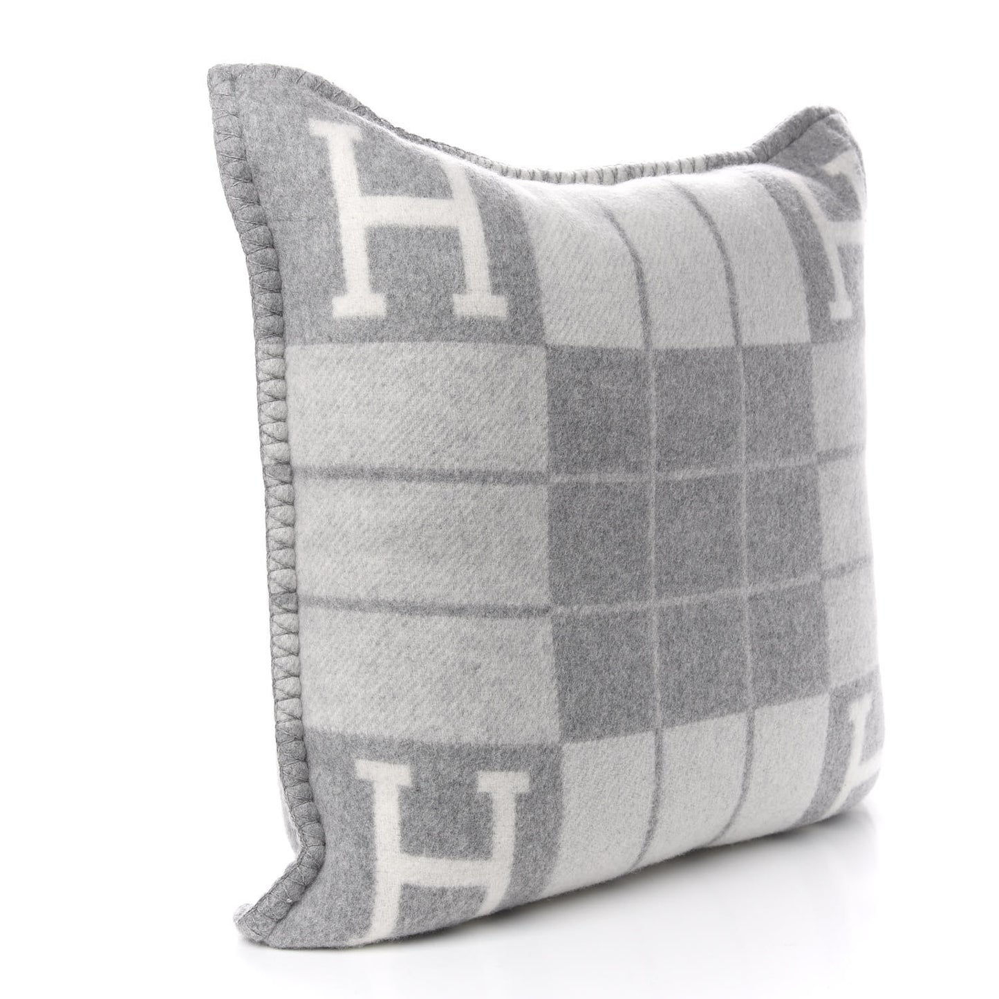 Wool Cashmere Avalon III Pillow PM Ecru Gris Clair