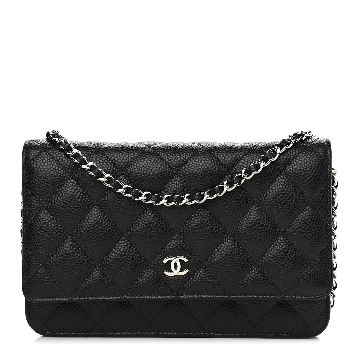 Caviar Quilted Wallet On Chain WOC Black