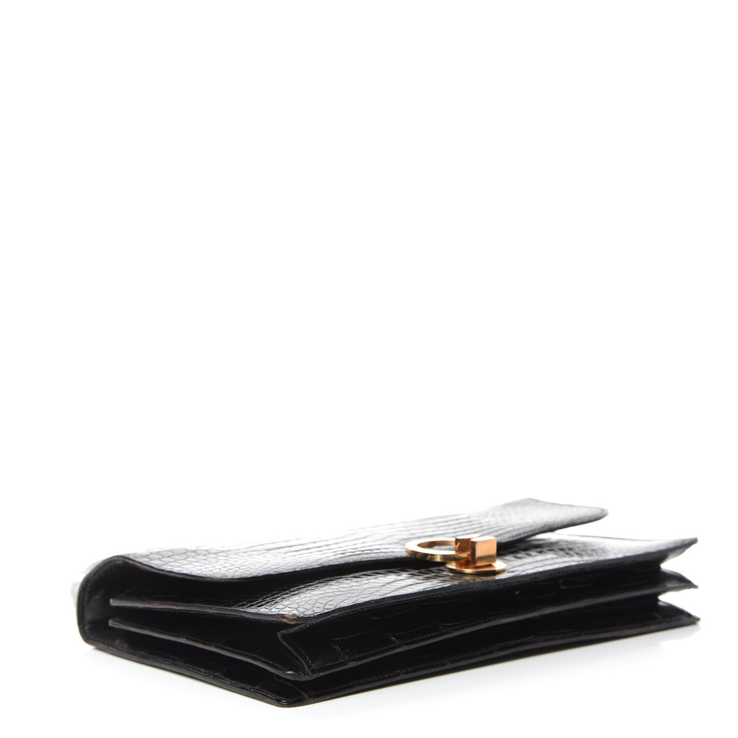 Hermes Shiny Porosus Crocodile Sac Boutonniere Black 4 of 17