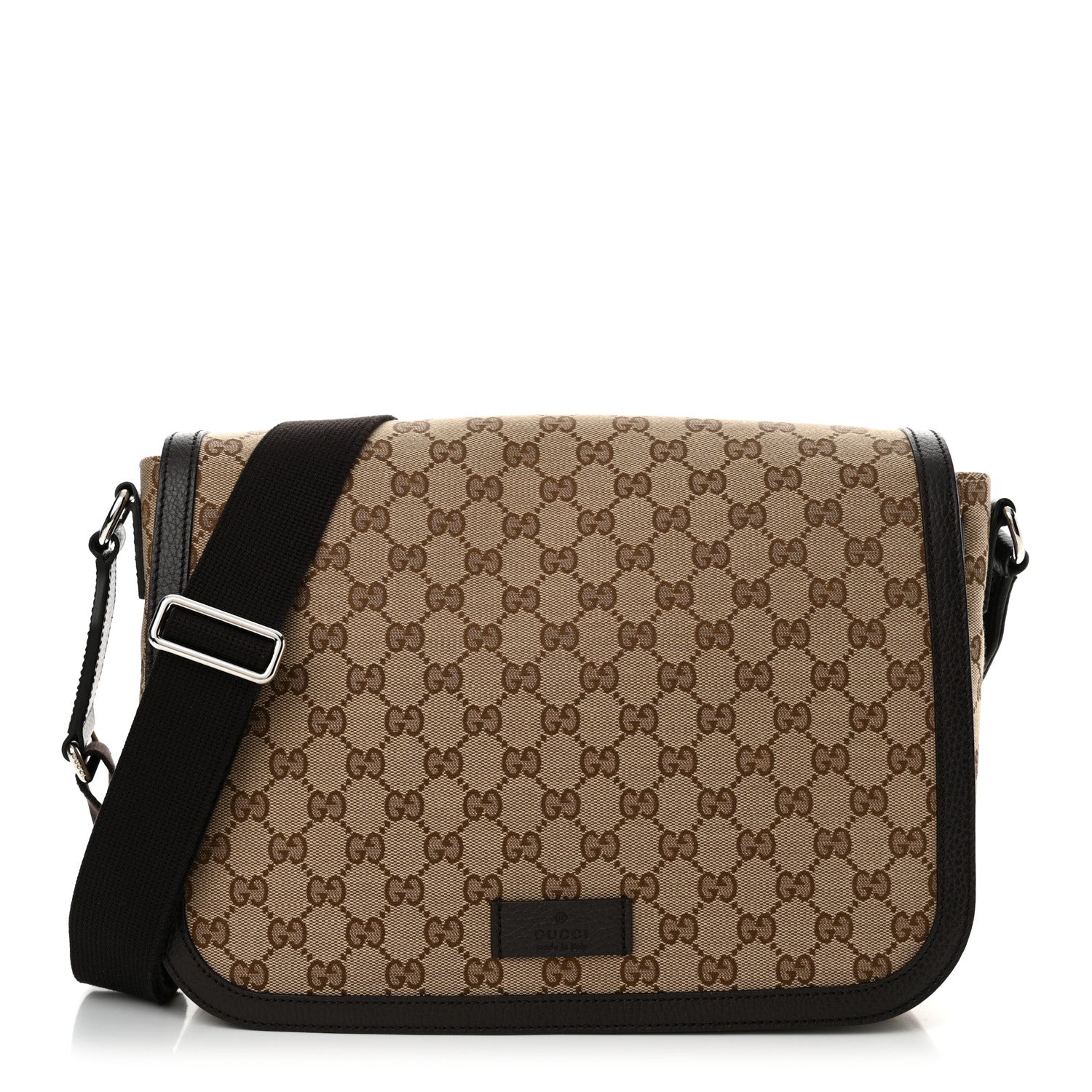 Gucci Monogram Large Flap Messenger Bag Beige Dark Brown 1 of 10
