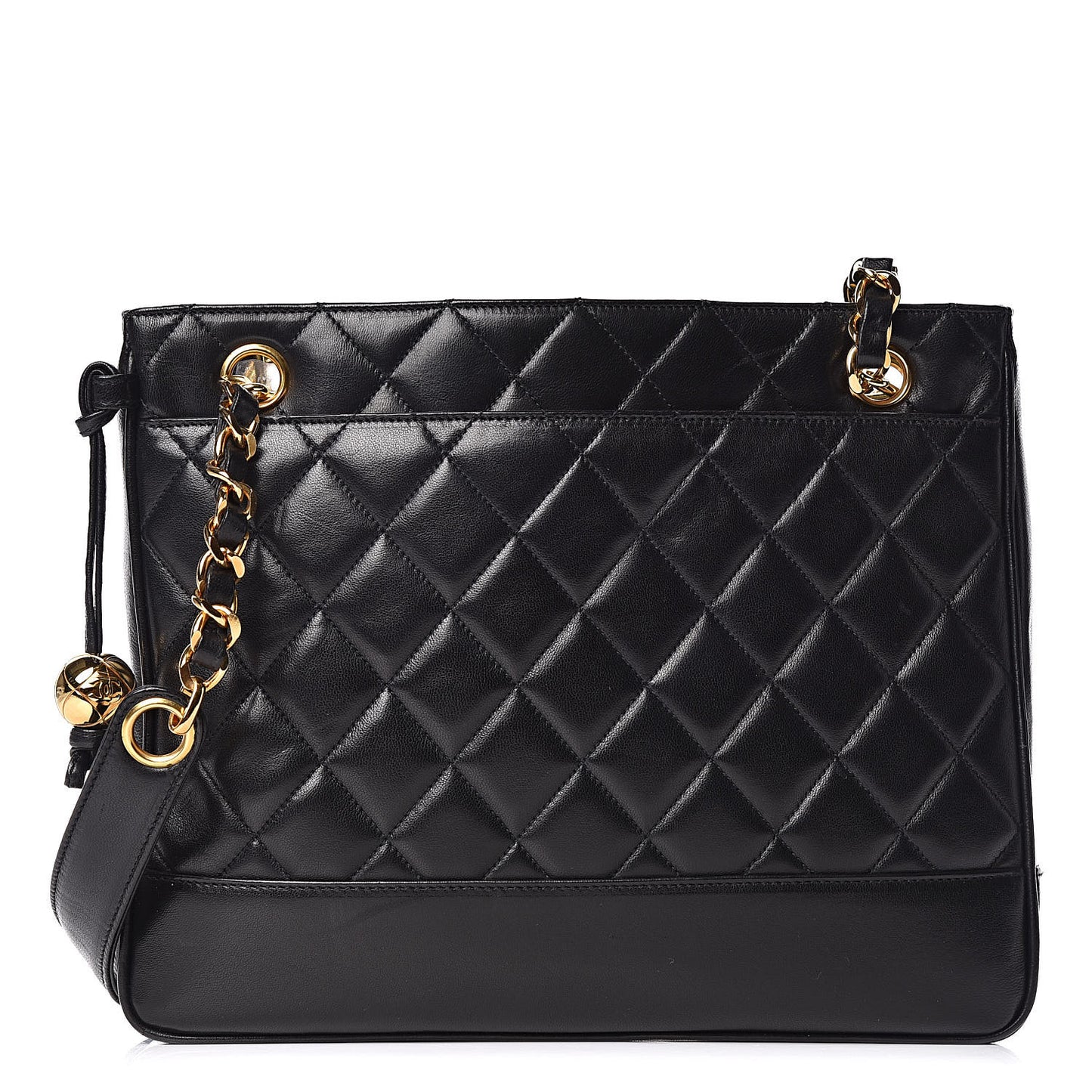 Lambskin Quilted Shoulder Bag Black