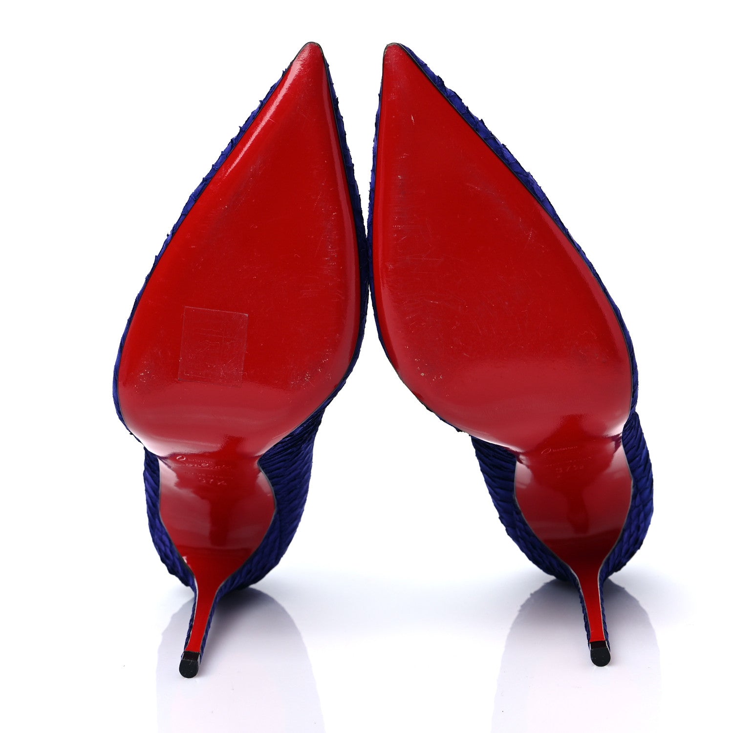 Christian Louboutin Watersnake Nubuck Decollete 554 100 Pumps 37.5 Purple Pop 5 of 8
