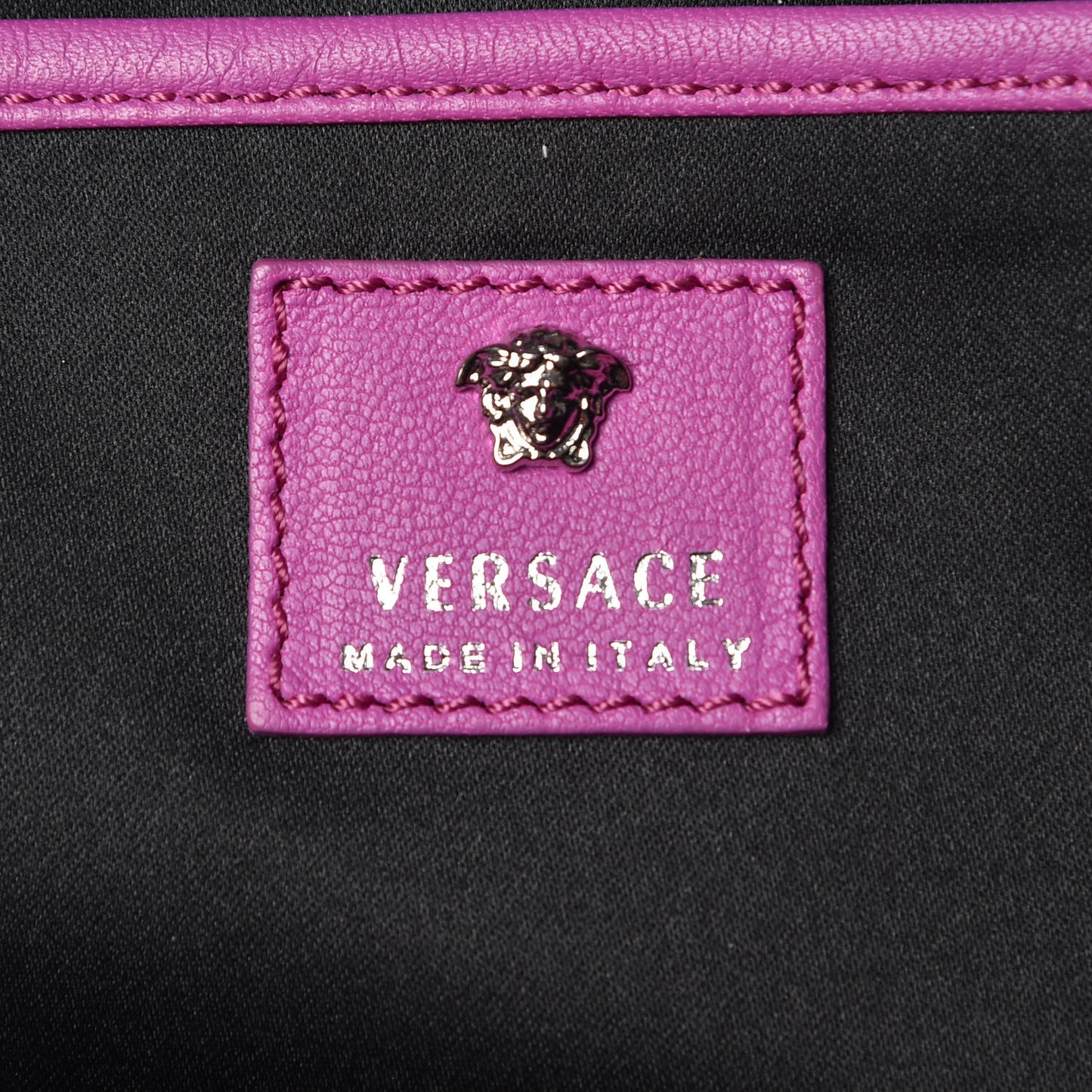 Calfskin Palazzo Crystal Medusa Backpack Pink