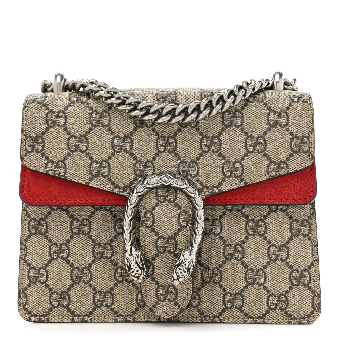GG Supreme Monogram Mini Dionysus Shoulder Bag Hibiscus Red
