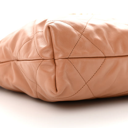 Chanel Shiny Calfskin Quilted Small Chanel 22 Camel 10 of 11