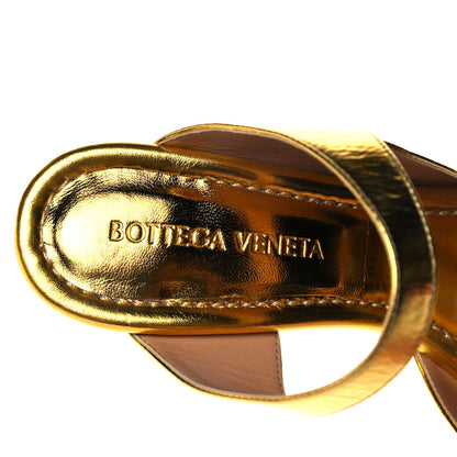 Bottega Veneta Vitello Lame Square Toe Sandals 35 Gold 7 of 8