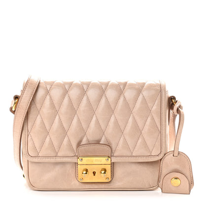 Miu Miu Vitello Lux Quilted Crossbody Cipria 1 of 12