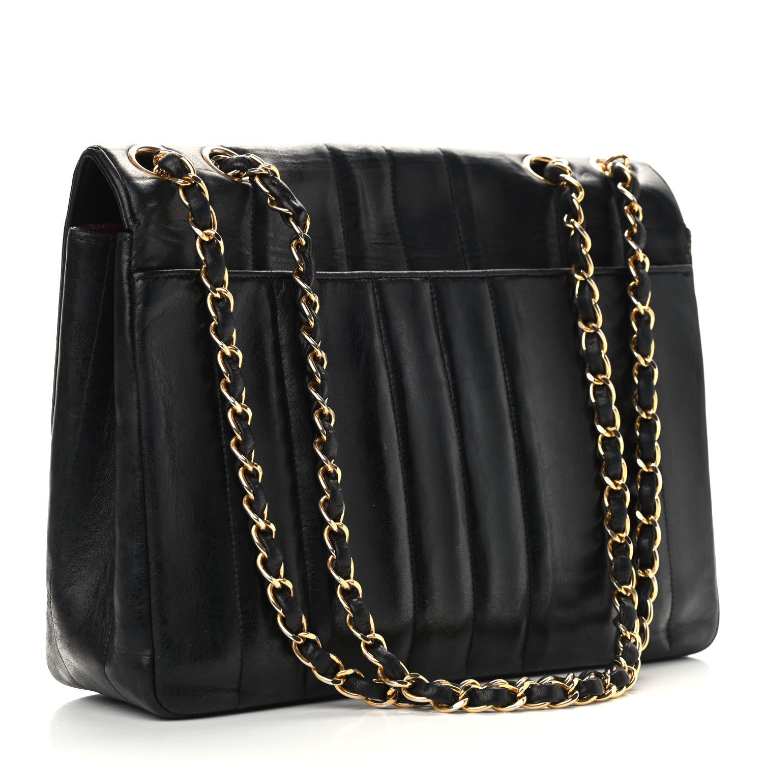 Chanel Lambskin Vertical Quilted Medium Single Flap Black 3 of 16