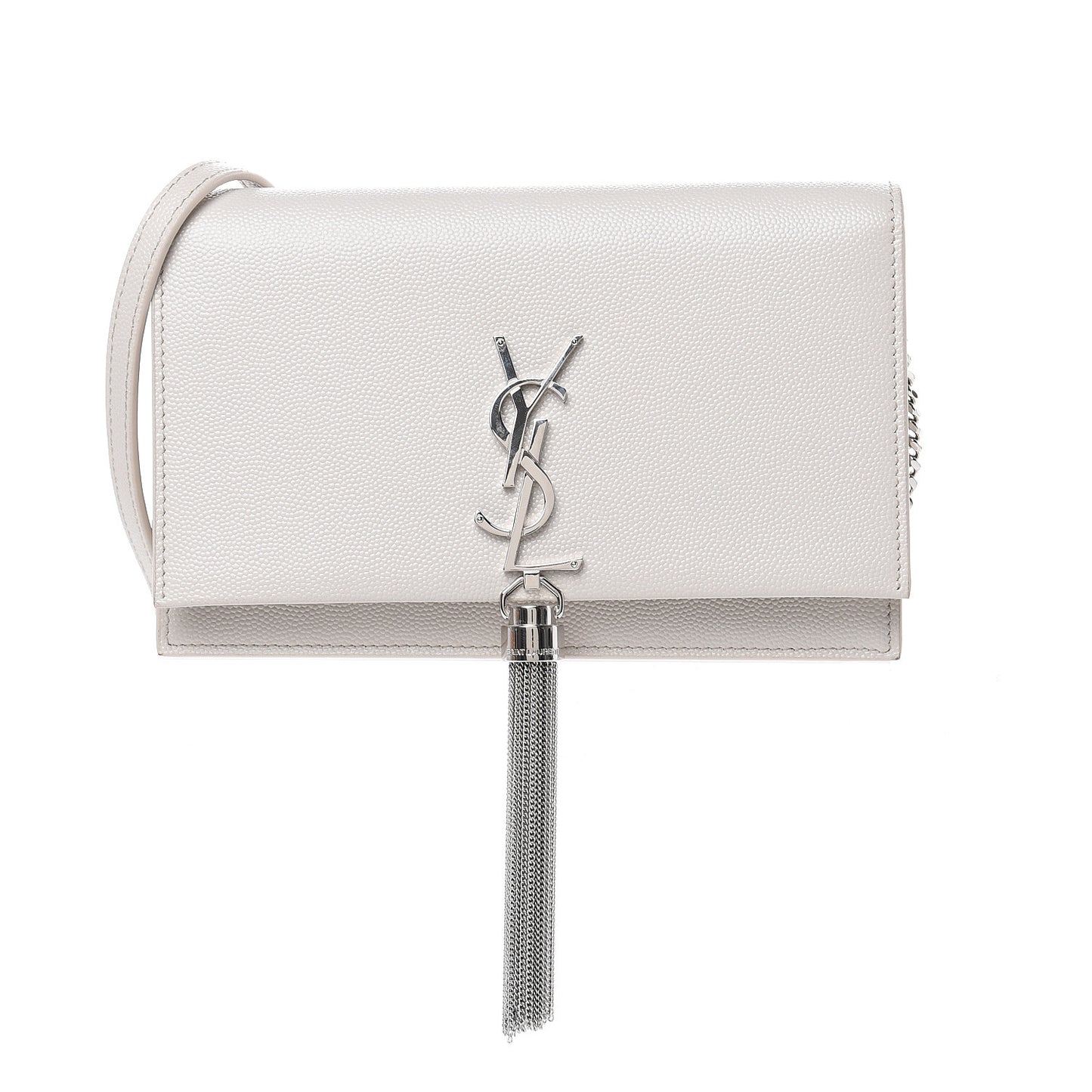 Grain De Poudre Small Classic Monogram Kate Tassel Chain Wallet Icy White