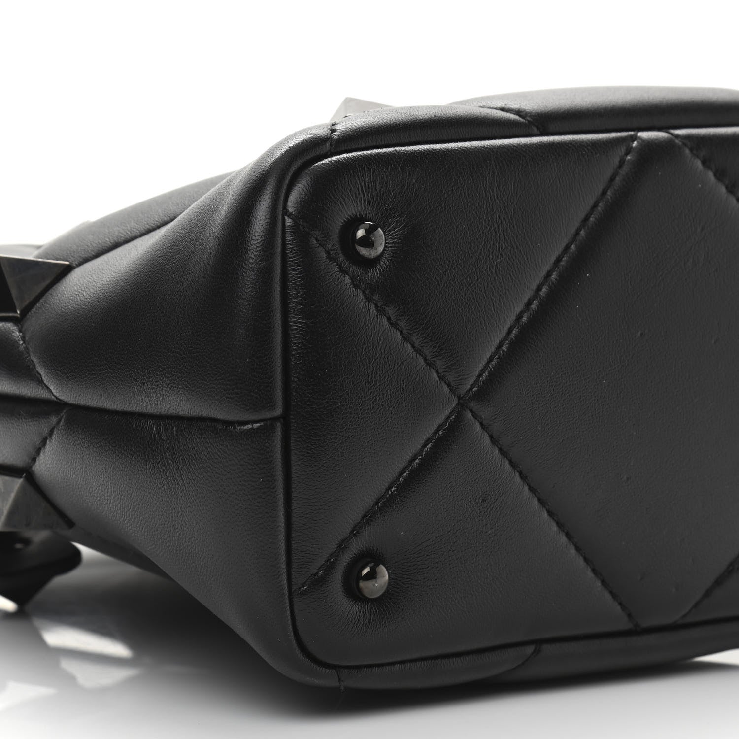 Valentino Garavani Nappa Monochrome Small Roman Stud The Handle Bag Black 8 of 11