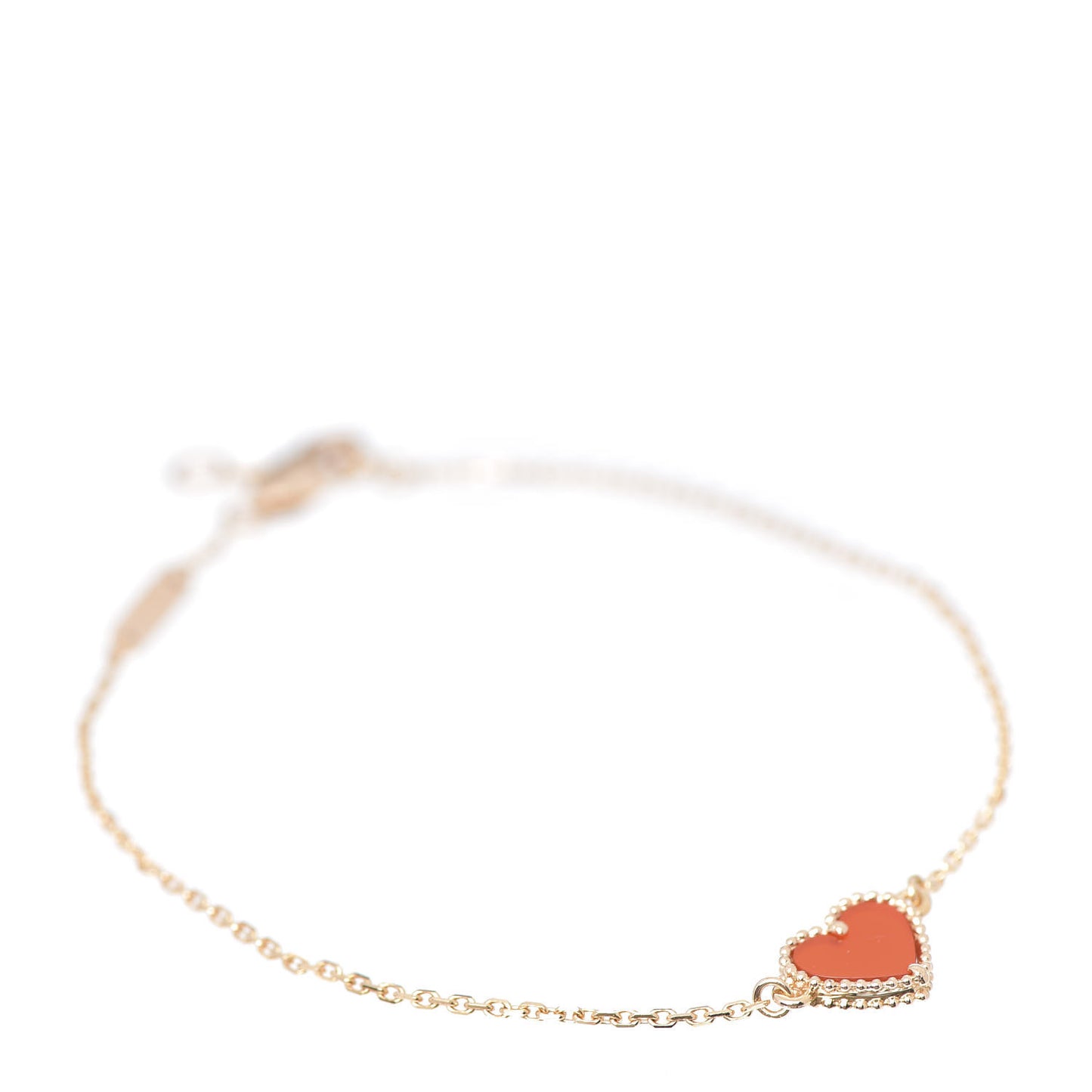 18K Rose Gold Carnelian Sweet Alhambra Heart Bracelet