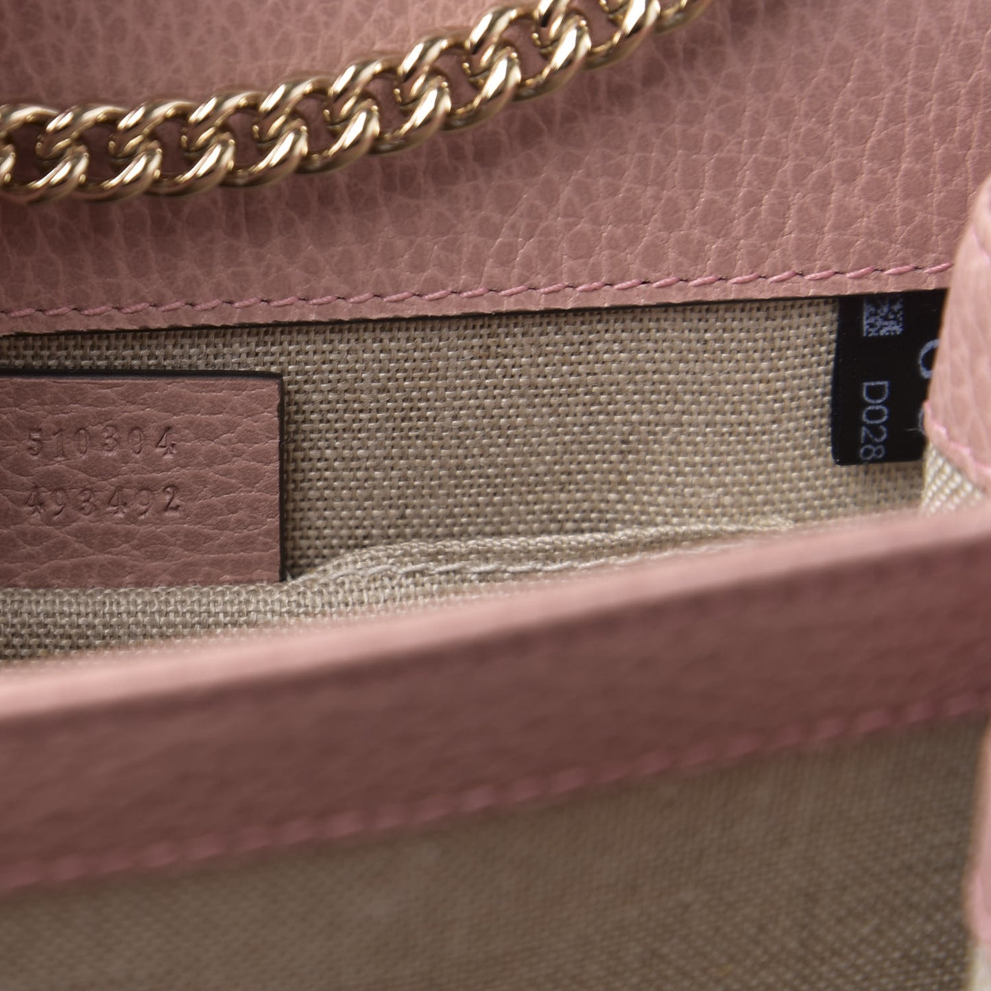 Dollar Calfskin Small Interlocking G Shoulder Bag Soft Pink
