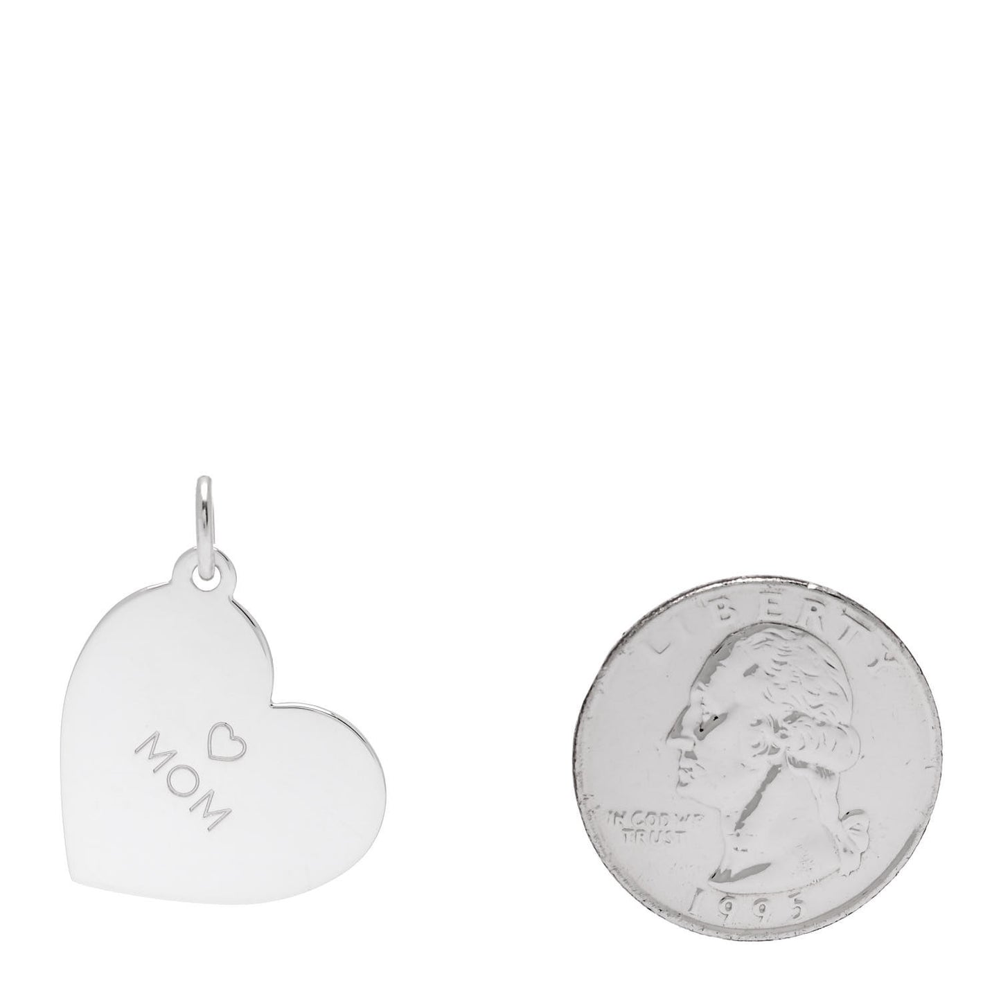 Sterling Silver Mom Heart Charm