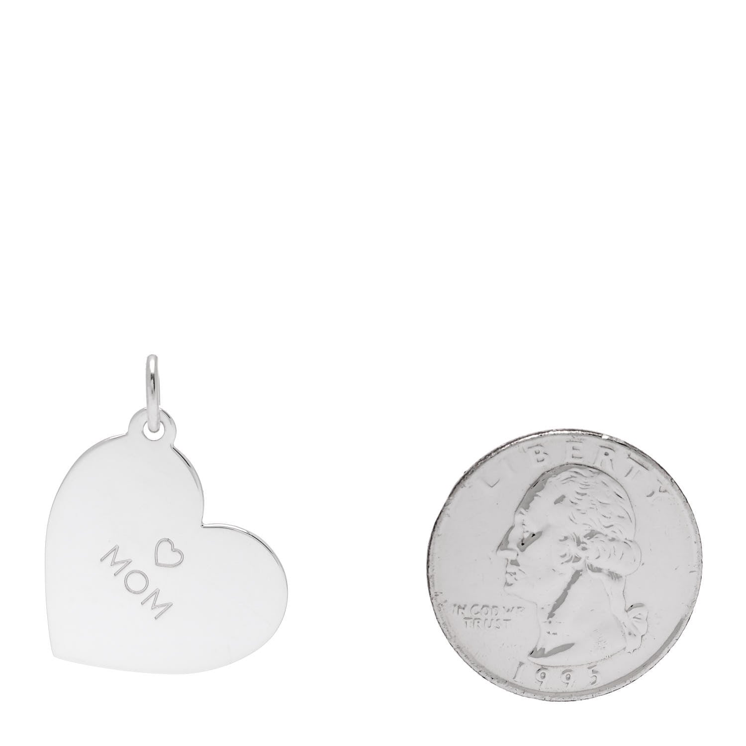 Tiffany Sterling Silver Mom Heart Charm 2 of 5
