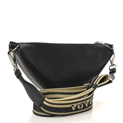 Prada Saffiano Cuir Triangle Logo Embossed Triangle Shoulder Bag Black 3 of 7