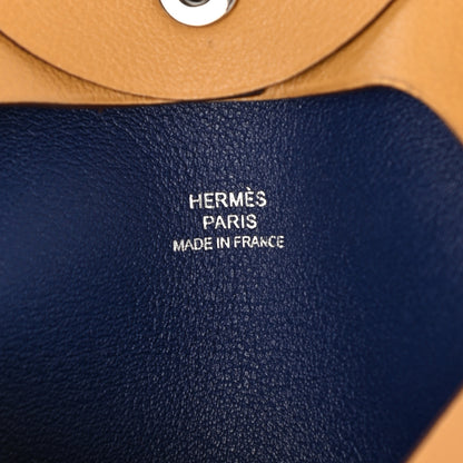 Hermes Evercolor Verso Bastia Coin Purse Curry Bleu Saphir 7 of 7