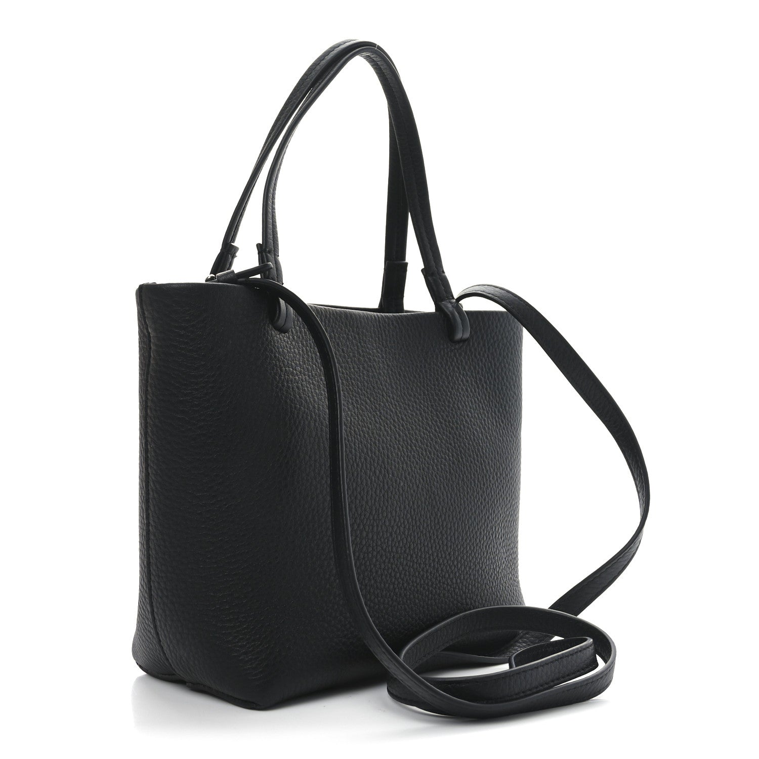 The Row Grained Calfskin Small Park Tote Black 3 of 10