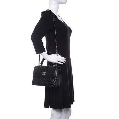 Chanel Lambskin Quilted Small Trendy CC Dual Handle Flap Bag Black 2 of 10