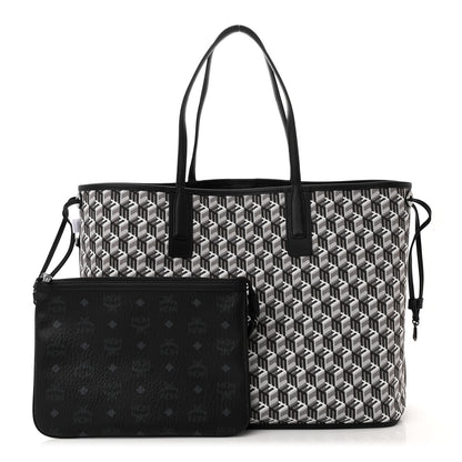 MCM Visetos Large Liz Reversible Shopper Tote Black 2 of 15
