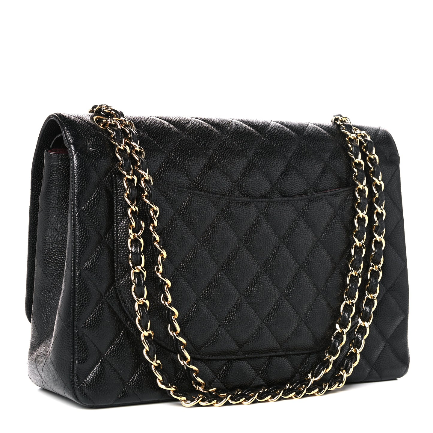 Caviar Quilted Maxi Double Flap Black