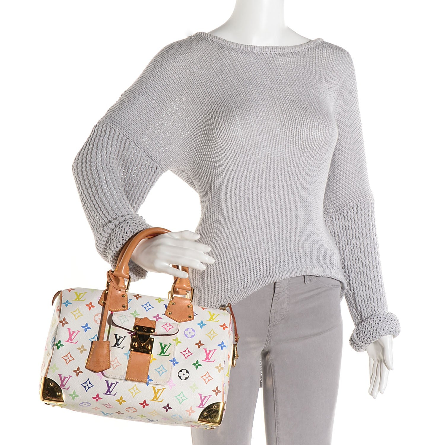 Louis Vuitton Monogram Multicolor Speedy 30 White 2 of 7