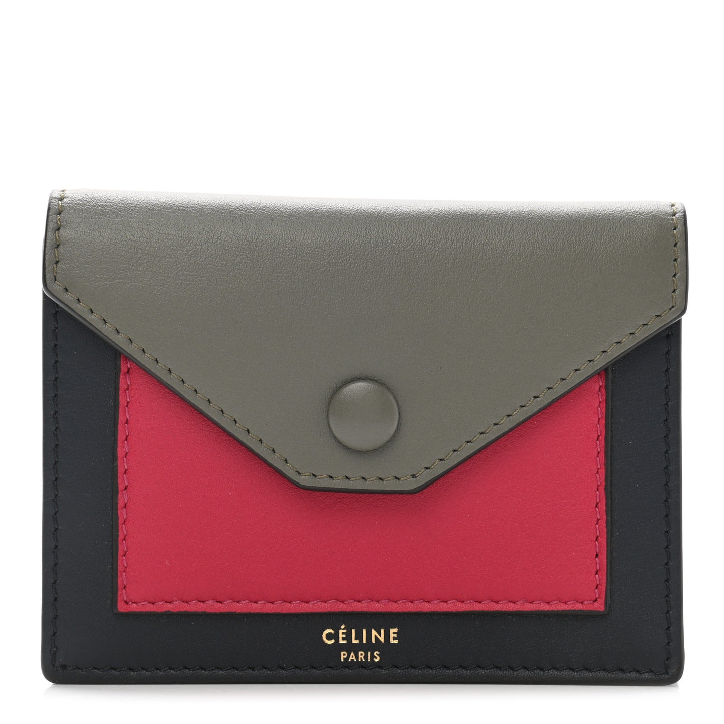 Smooth Calfskin Pocket Card Holder Fushia