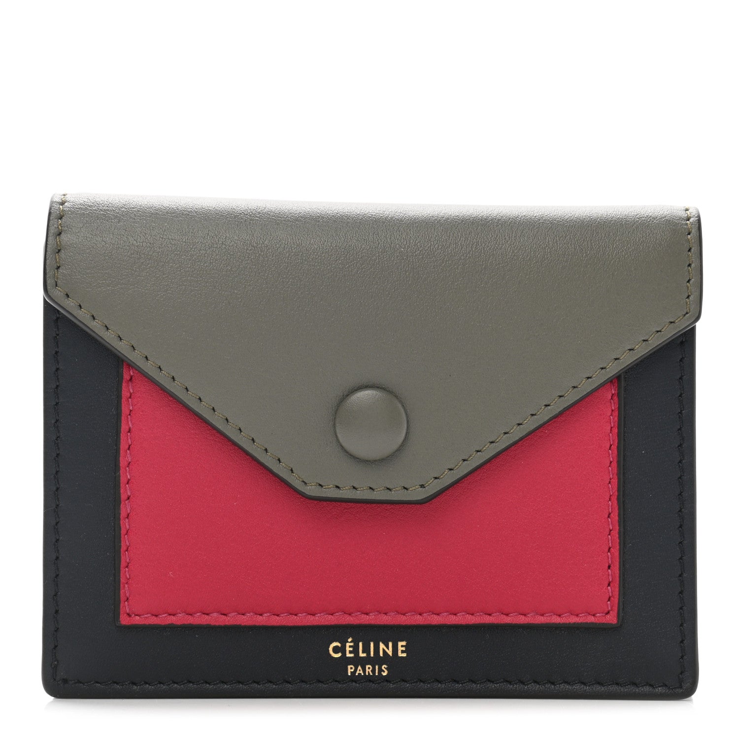 Celine Smooth Calfskin Pocket Card Holder Fushia 1 of 6
