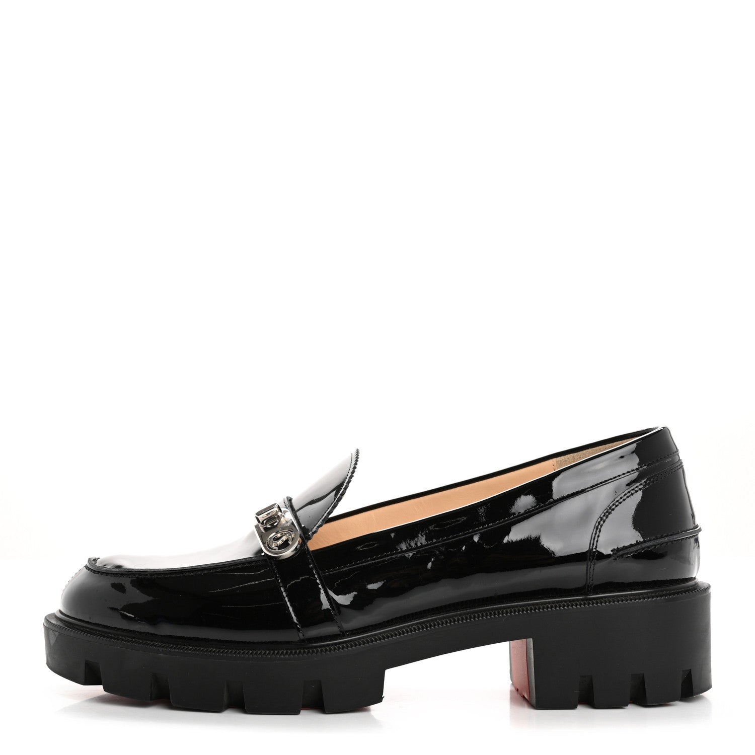 Christian Louboutin Patent Lock Woody Loafers 36.5 Black 1 of 14