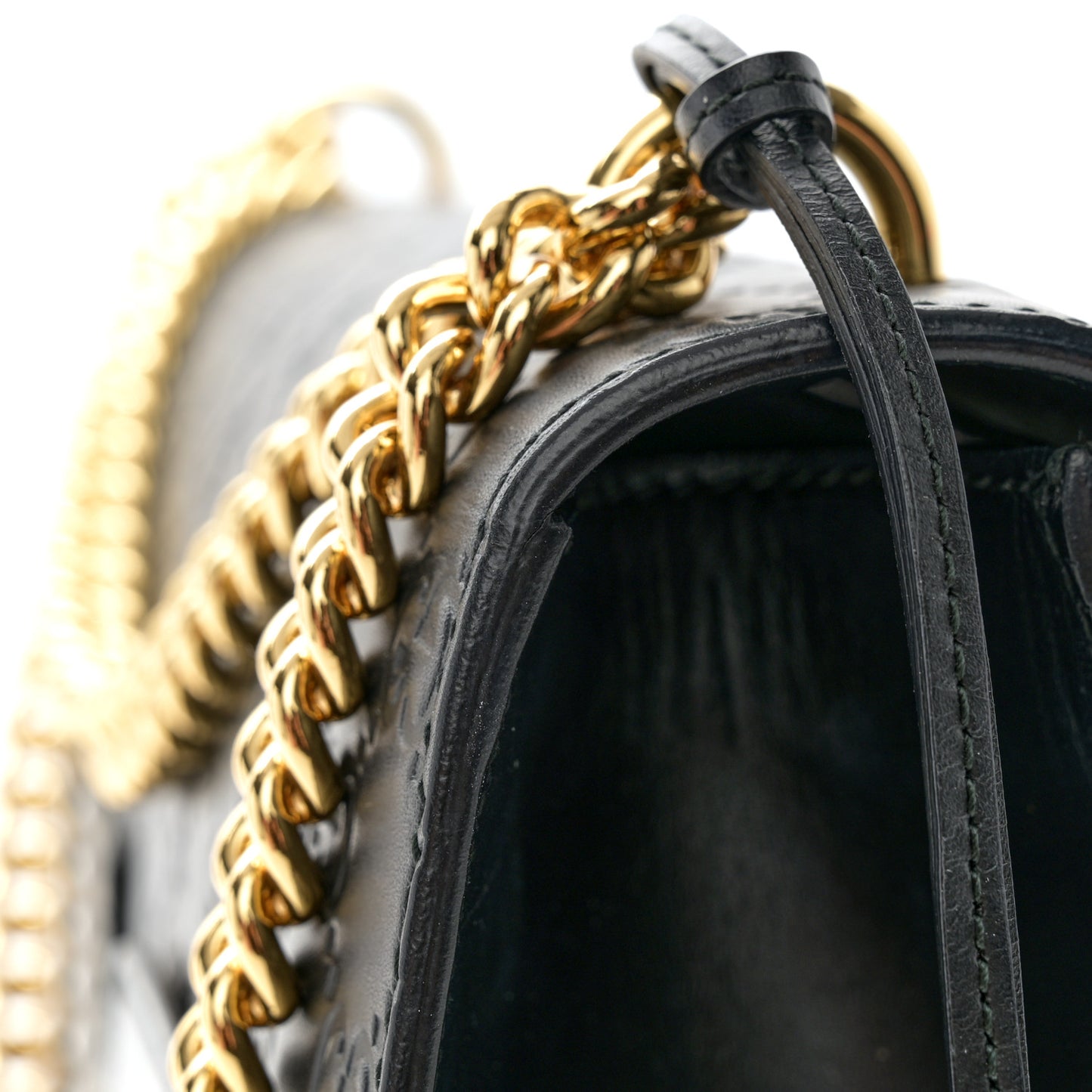 Guccissima Medium Padlock Shoulder Bag Black