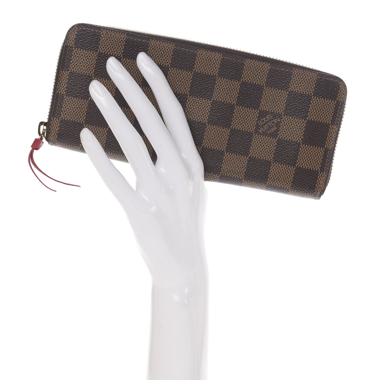 Damier Ebene Clemence Wallet Cherry