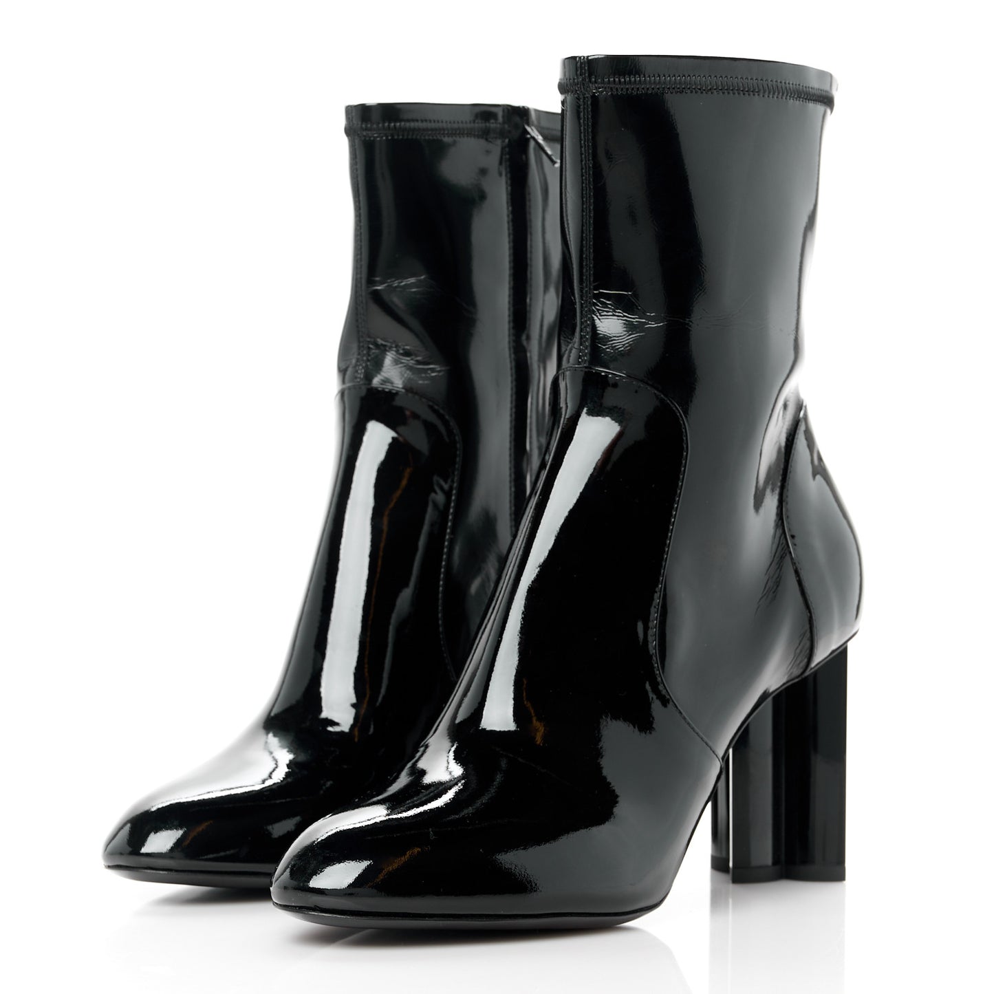 Patent Silhouette Ankle Boots 40 Black