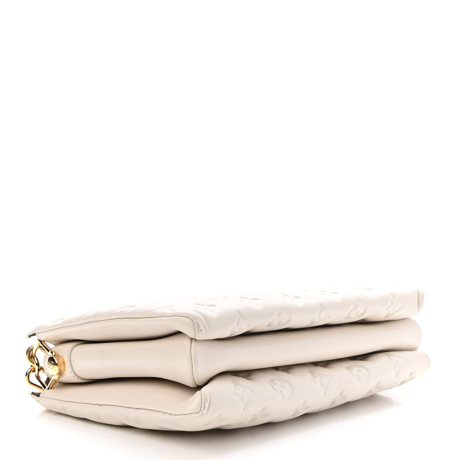 Louis Vuitton Lambskin Embossed Monogram Coussin PM Cream 4 of 10