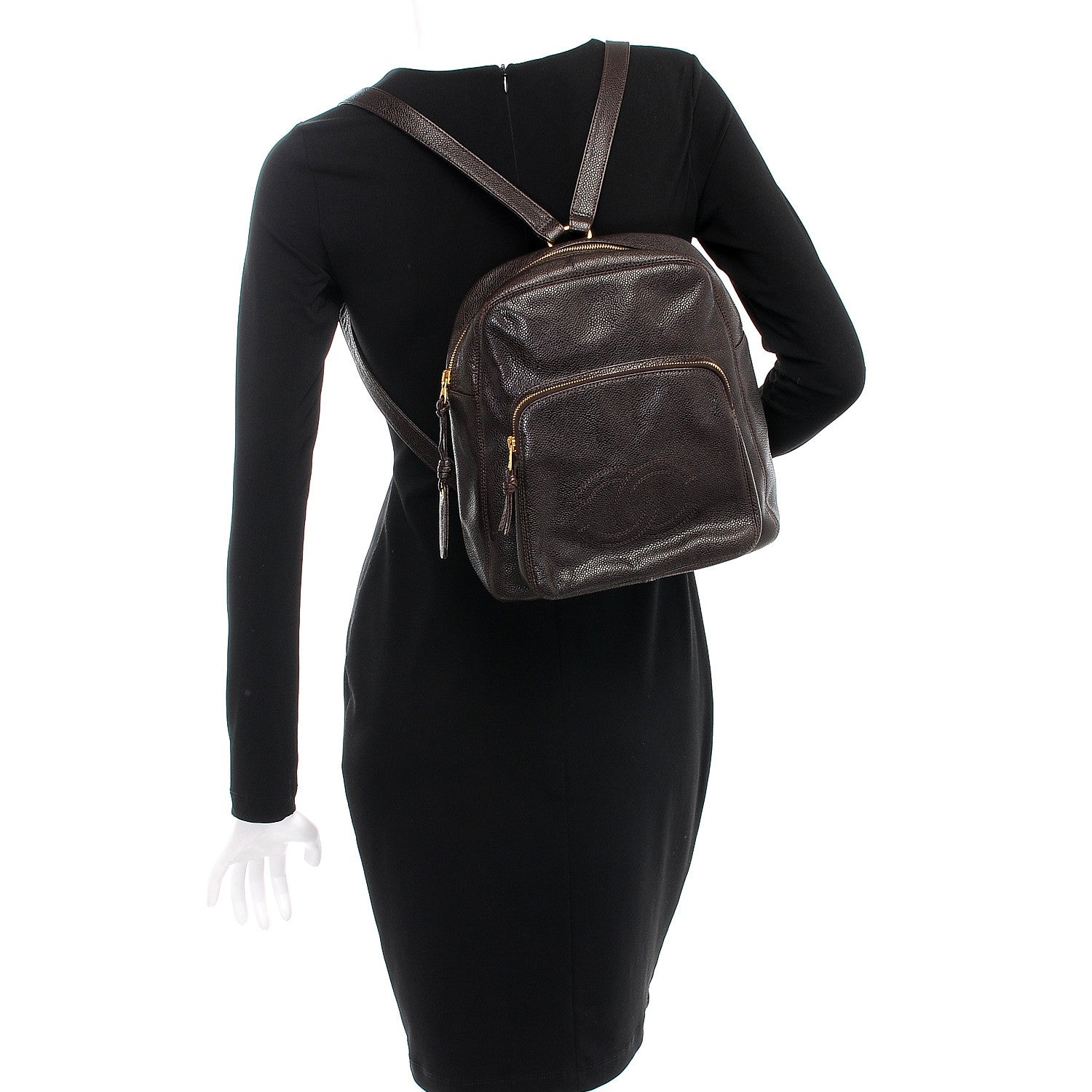 Chanel Caviar CC Backpack Brown 2 of 7